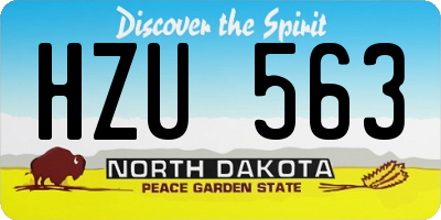 ND license plate HZU563
