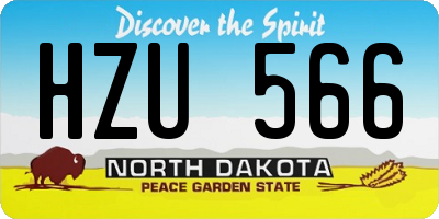 ND license plate HZU566