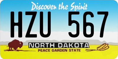 ND license plate HZU567