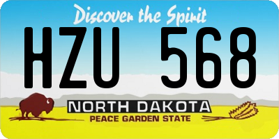 ND license plate HZU568