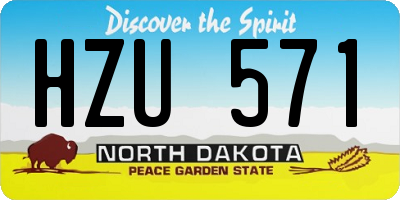 ND license plate HZU571