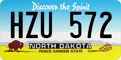 ND license plate HZU572