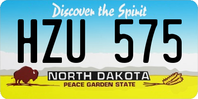 ND license plate HZU575