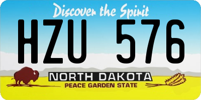 ND license plate HZU576