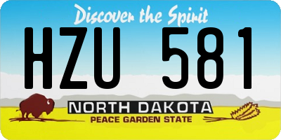 ND license plate HZU581
