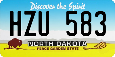 ND license plate HZU583