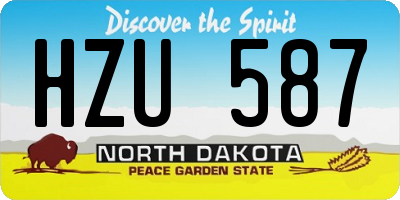 ND license plate HZU587