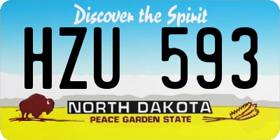 ND license plate HZU593