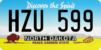 ND license plate HZU599