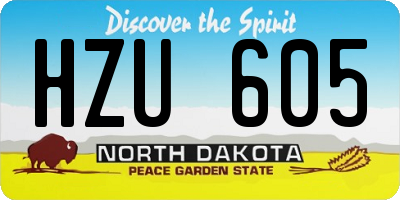 ND license plate HZU605