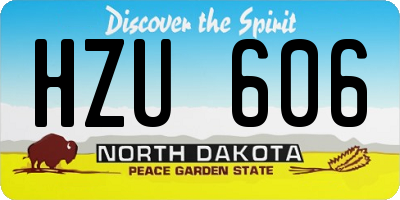 ND license plate HZU606