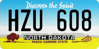 ND license plate HZU608