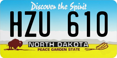 ND license plate HZU610