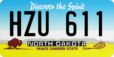 ND license plate HZU611
