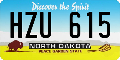 ND license plate HZU615