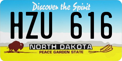 ND license plate HZU616