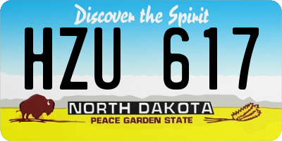 ND license plate HZU617