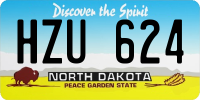 ND license plate HZU624