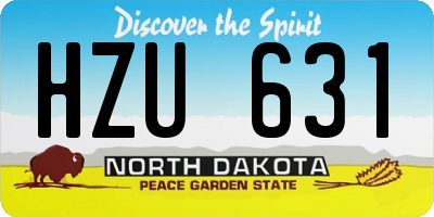 ND license plate HZU631