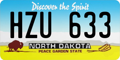ND license plate HZU633