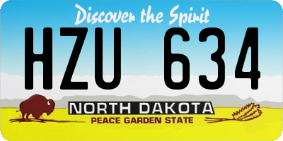 ND license plate HZU634