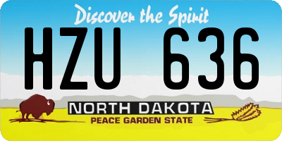 ND license plate HZU636