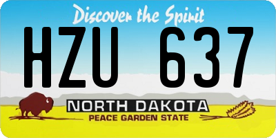 ND license plate HZU637