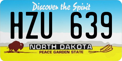 ND license plate HZU639