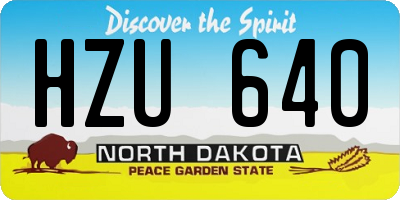 ND license plate HZU640