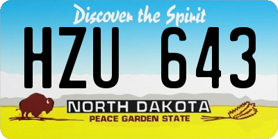 ND license plate HZU643