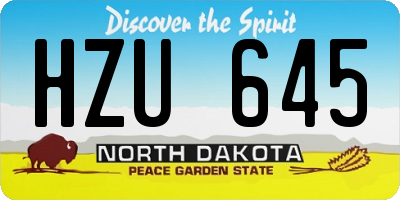 ND license plate HZU645