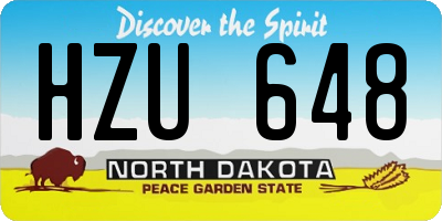 ND license plate HZU648