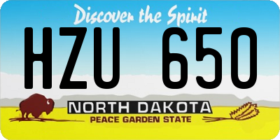ND license plate HZU650