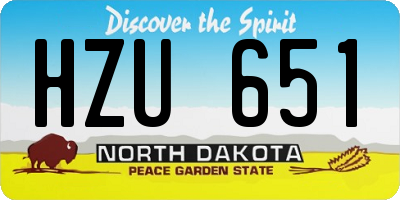 ND license plate HZU651