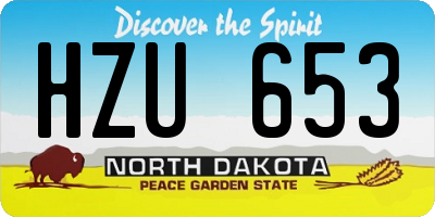 ND license plate HZU653