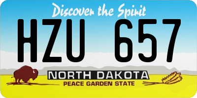 ND license plate HZU657