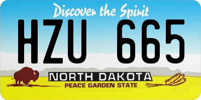 ND license plate HZU665