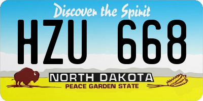 ND license plate HZU668