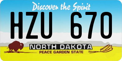 ND license plate HZU670