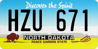 ND license plate HZU671