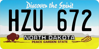 ND license plate HZU672