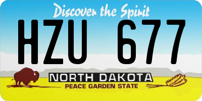 ND license plate HZU677