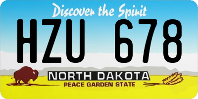ND license plate HZU678