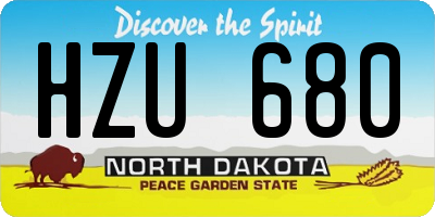 ND license plate HZU680