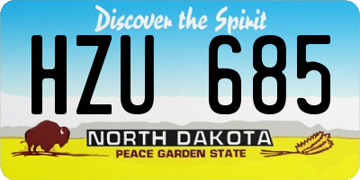 ND license plate HZU685