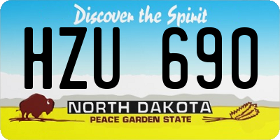 ND license plate HZU690