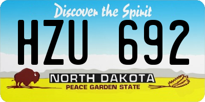 ND license plate HZU692