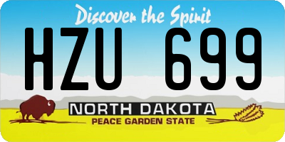 ND license plate HZU699