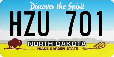 ND license plate HZU701