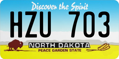 ND license plate HZU703